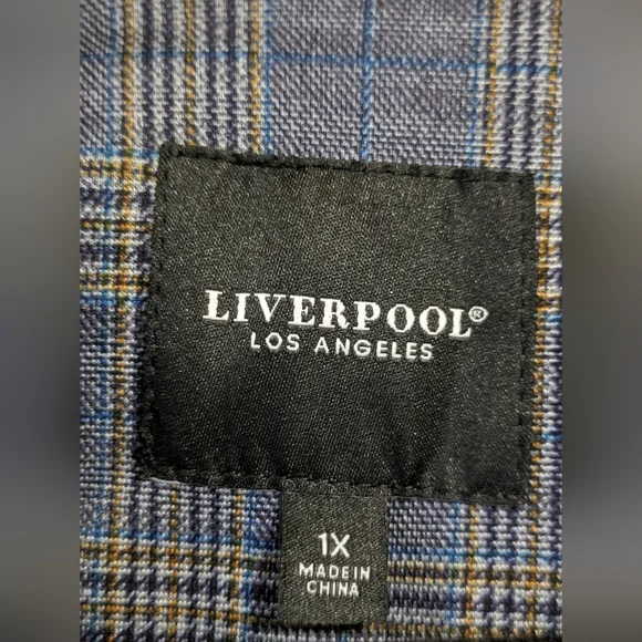 Liverpool Knit Blazer, Plaid, Super Comfy! 1X - Picture 3 of 10
